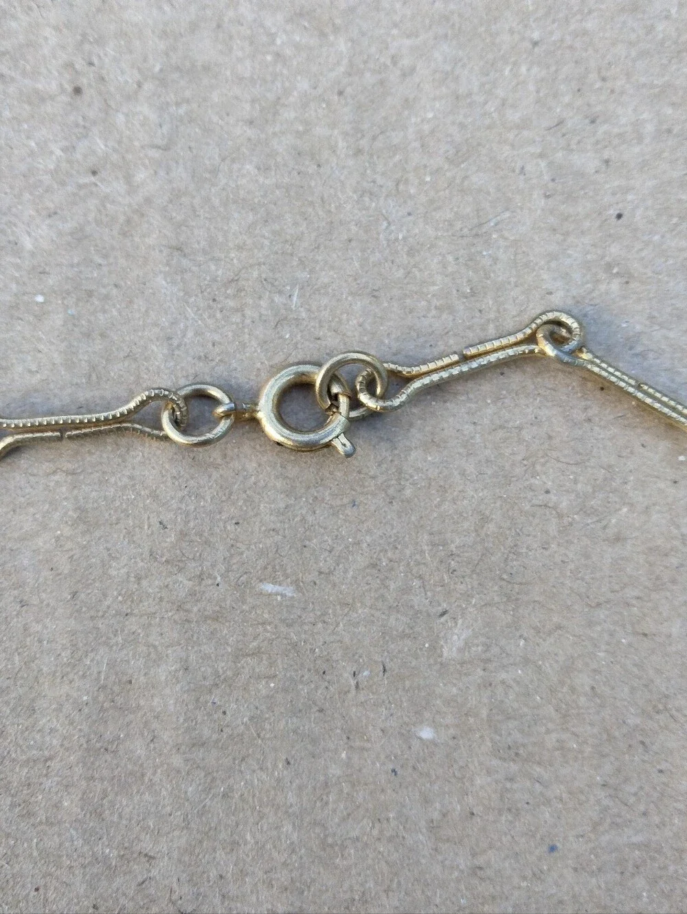 Vintage Gold Color Chain Necklace with Purple Amethyst Bead Accents